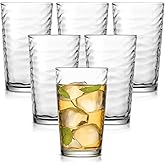 Tumbler Glasses Set of 6, Highball Set 17 Oz Glass, Dishwasher Safe Tall Drinking Glasses Set for Wine, Beer, and Cocktail, Aura Drinkware Set