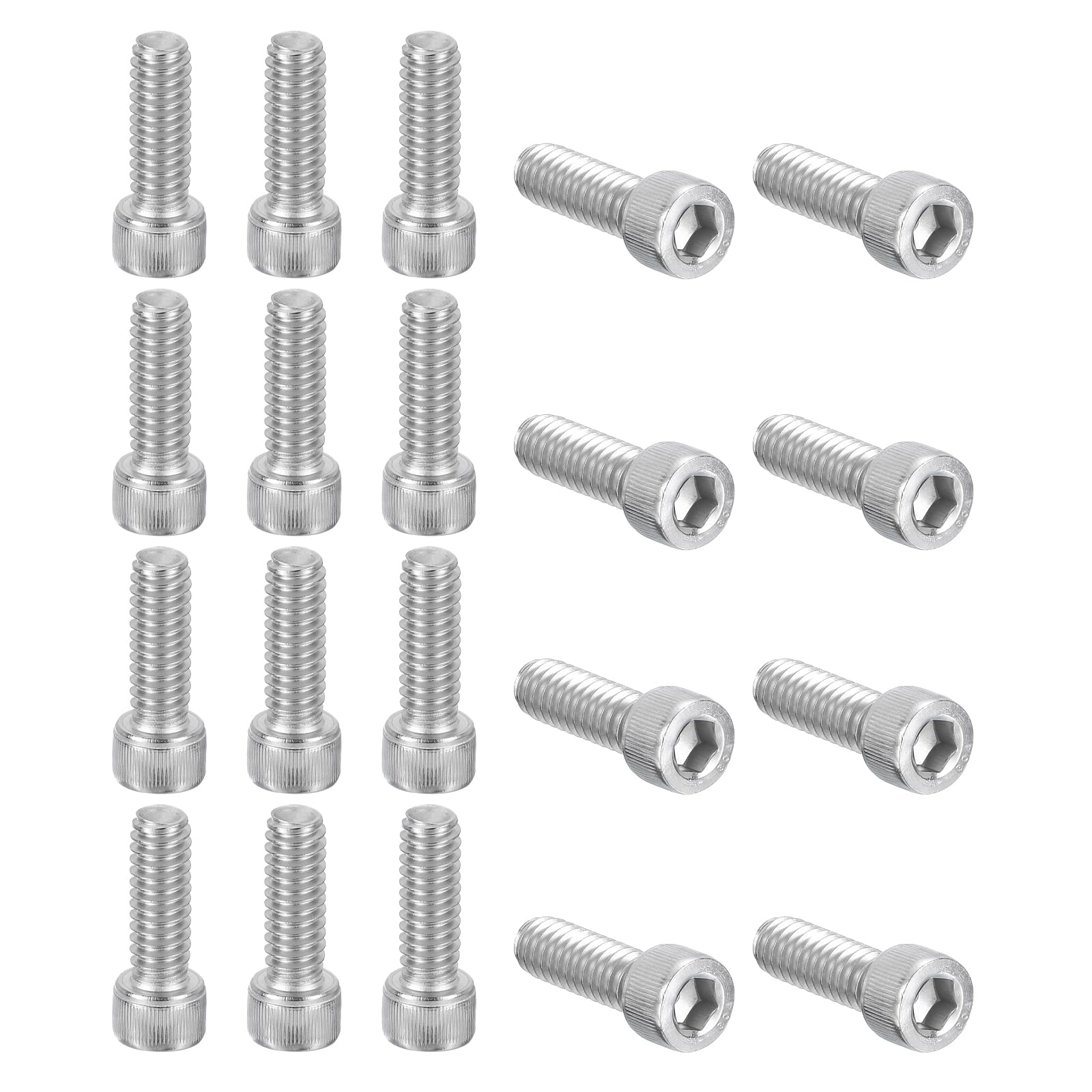 PATIKIL 1/4-20 x 3/4" Hex Socket Cap Head Screw Bolt, 20Pcs 304 Stainless Steel 18-8, Machine Full Thread for Construction, Manufacturing, Engineering, Assembling, Furniture