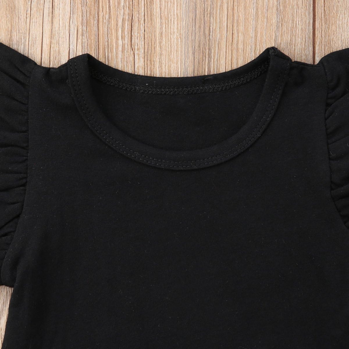 Infant Toddler Baby Girl Top Basic Plain Ruffle T-Shirt Blouse Casual Clothes: Clothing