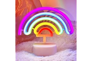 VIFULIN Rainbow Neon Sign Rainbow Neon Light Fun Classroom Decor Rainbow LED Light USB or Battery Operated Neon Signs Rainbow Room Decor for Girls Bedroom Rainbow LED Lights Kids Table Decorations