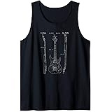 Vintage Patent Print 1997 Electric Semi Acoustic Guitar Gift Tank Top