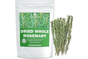 HOLFLYING 100% Natural Dried Whole Rosemary Sprigs, 3.5oz(100g), Rosemary Sprigs Spices, 60-80 Pcs Sprigs, Perfect for Cooking & Baking