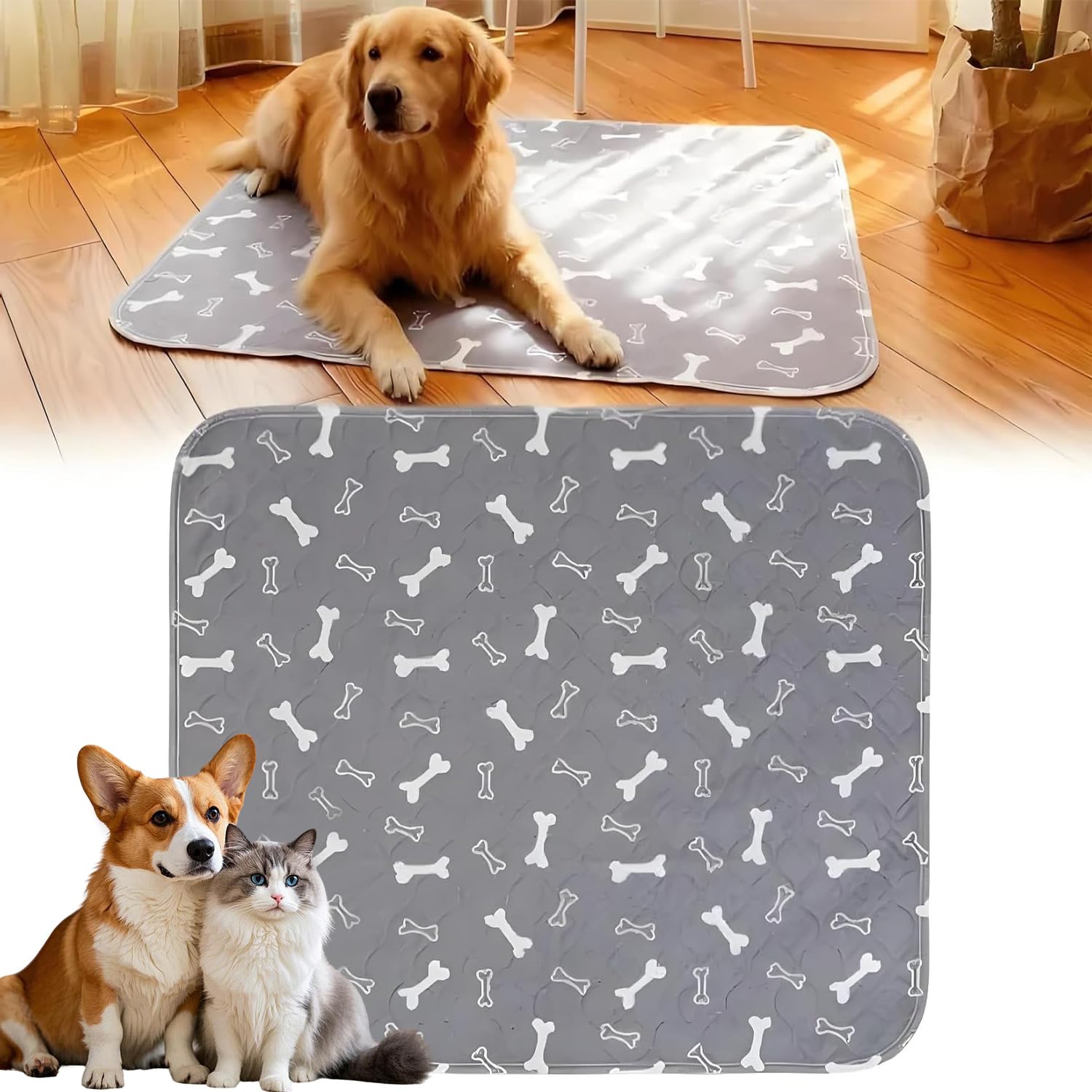 Photo 1 of Puppy Pads with pheromones, Elite Pads for Cats, Washable Puppy Pads for Dogs and Cats, Leak-Proof & Anti-Slip Pet Training Pad for Home & Travel(Grey, S: 18.1" × 11.8")