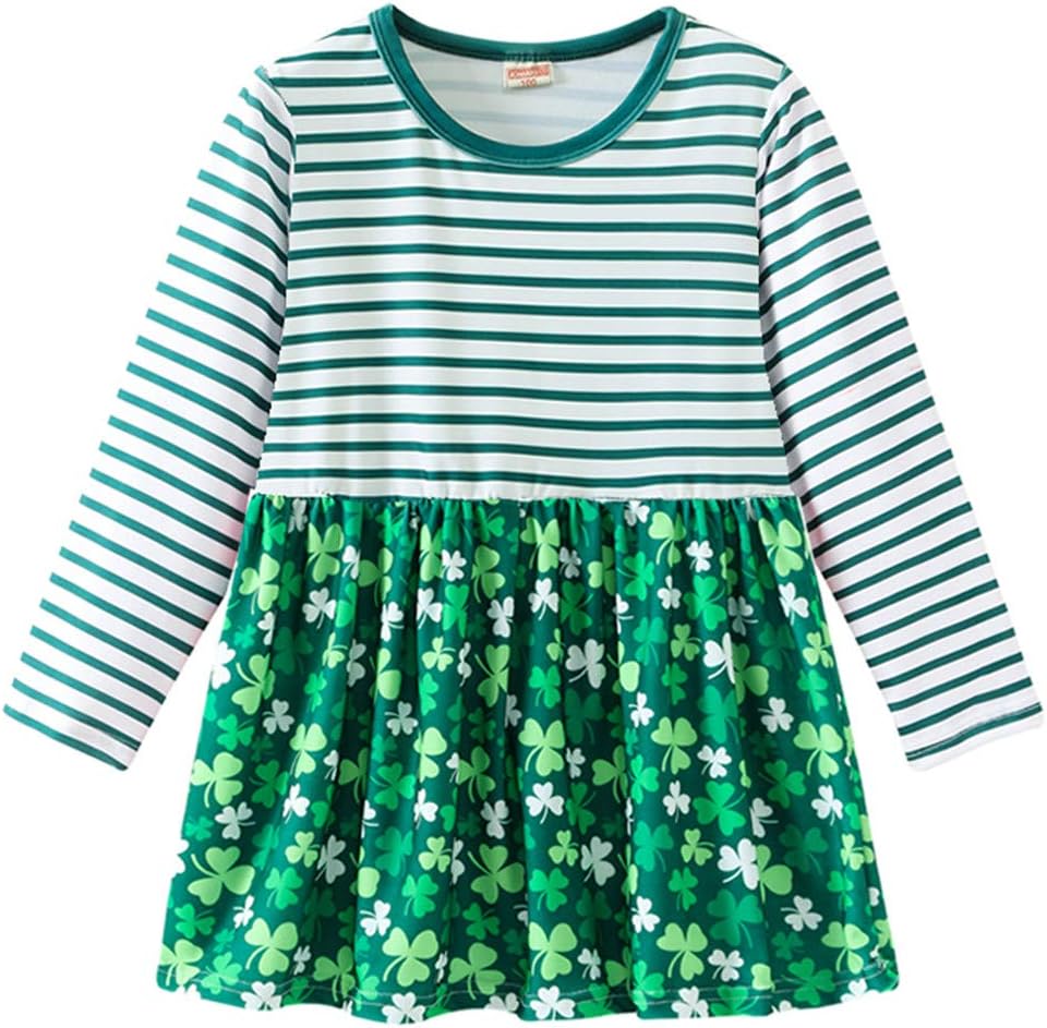 Little Baby Girls Kids Plaid Dresses Cartoon Print Casual Long Sleeve Skirt Dresses Princess Dress Spring Autumn Dresses