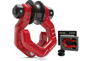 AUTORICH Snatch Block Separate Shackle, 3/4" D Ring Shackle with Pulley, 57320lbs Break Strength, Towing Winch Snatch Block for Off Road Vehicle Recovery, Red Red 1-Pack