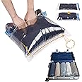 15 Compression Bags for Travel, Roll Up Space Saver Bags for Travel, Saves 80% of Storage Space for Packing & Clothes, No Pump or Vacuum Needed