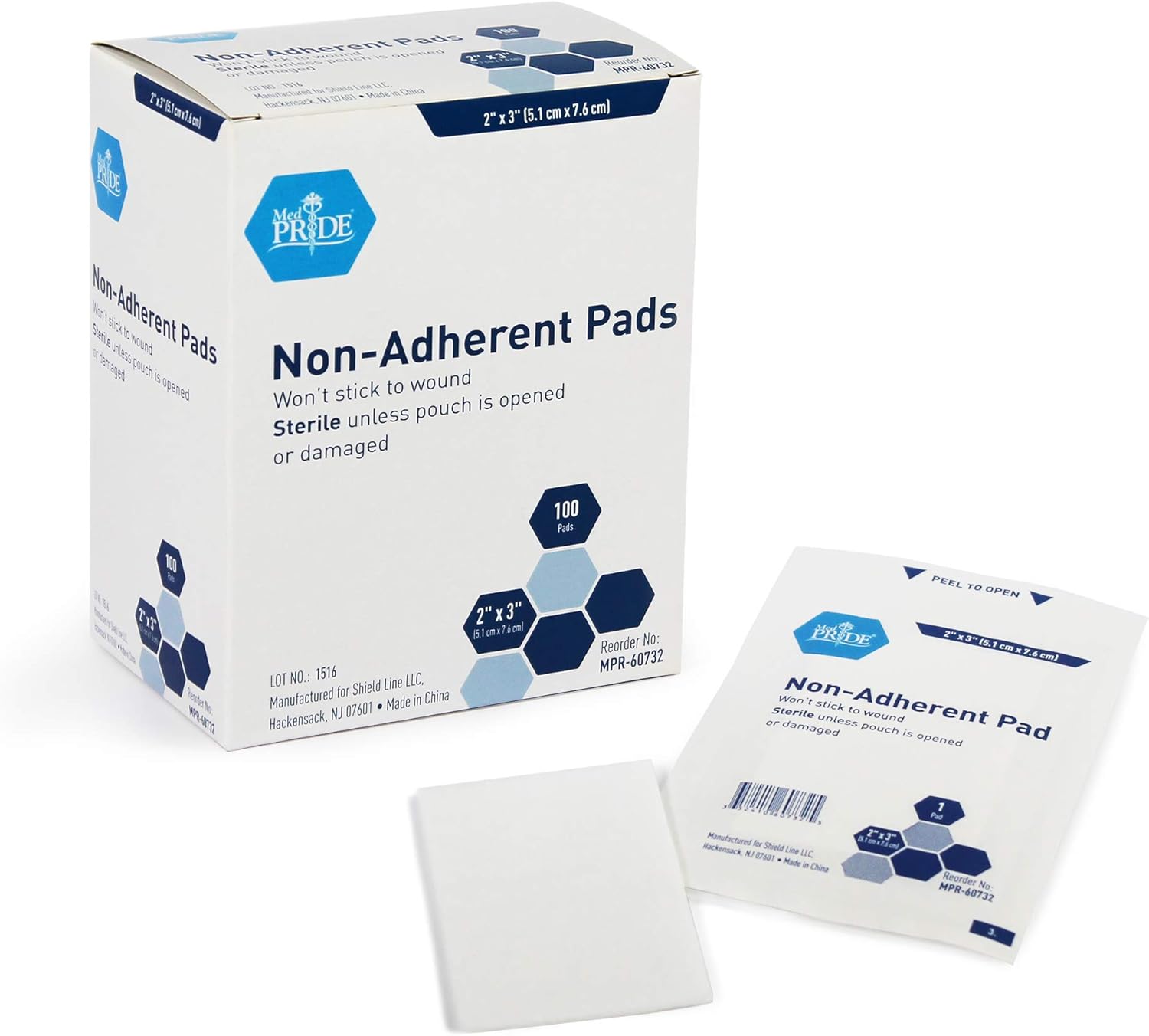 Amazon Com Medpride Sterile Non Adherent Pads 50 Pack 3 X 8 Non Adhesive Wound Dressing Highly Absorbent Non Stick Painless Removal Switch Individually Wrapped For Extra Protection Health Personal Care