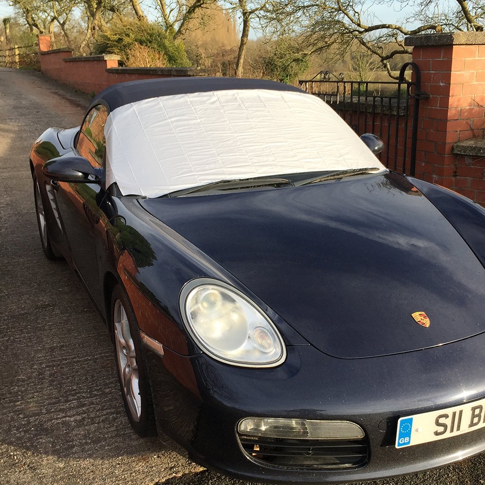 eBuyGB Car Windscreen Frost, Ice & Snow Cover with Lightweight Portable Carry Case All Weather Waterproof Windshield Sun Protector (150cm × 70cm),Silver