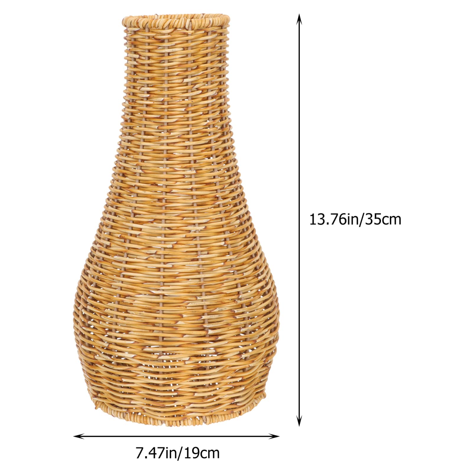 Condition photo showing New/Like New for yardwe vintage rattan vase 13.77in handwoven wicker flower vase for dried flowers rustic home and of