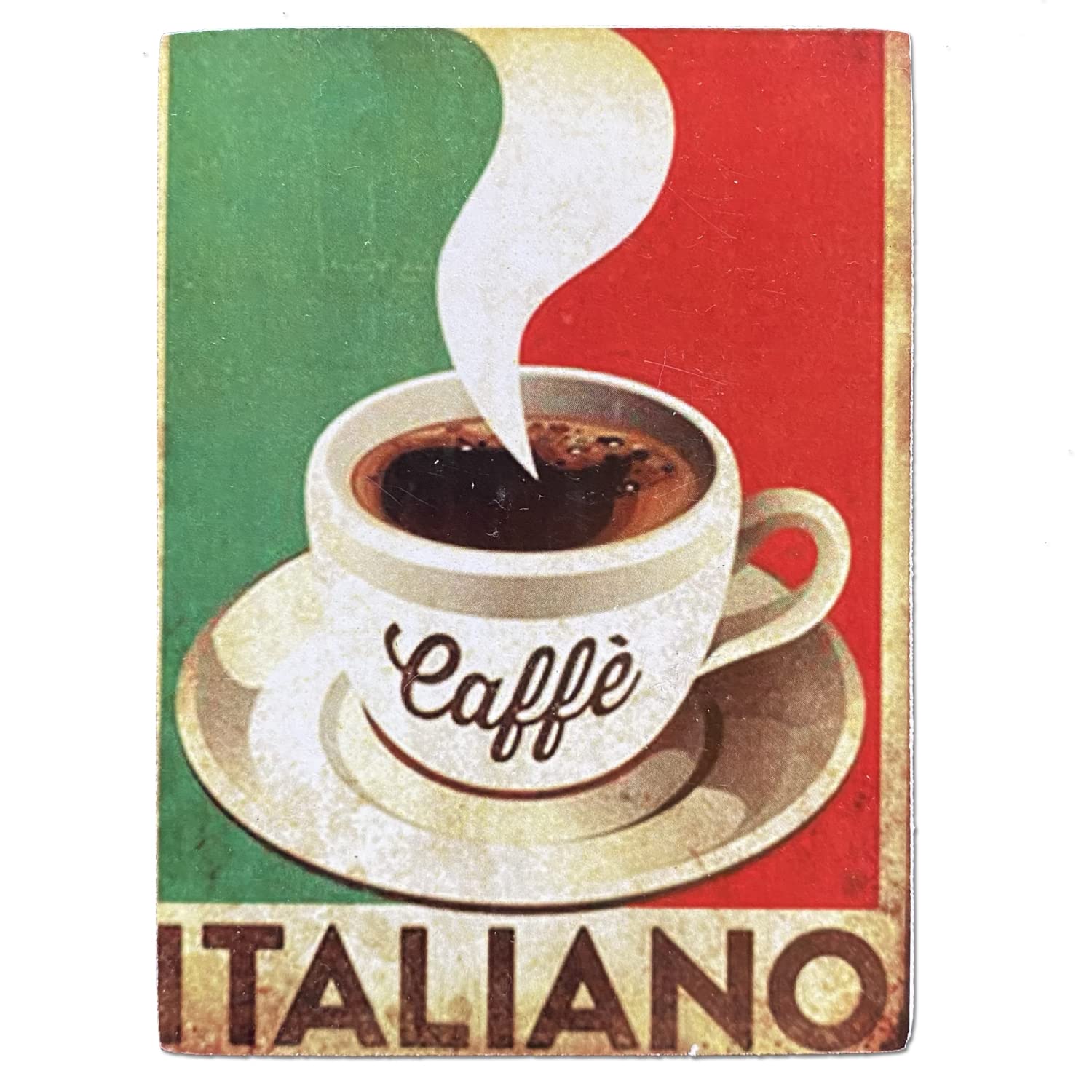CUCUBA Coffee Vintage Magnet, 10x6cm Wood Print, Decorative Magnet for Refrigerator/Garage/Bar