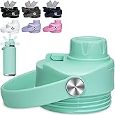 Chug Lid for YETI Rambler Lid Replacement - 12 18 26 36 64 oz and Jr. 12 oz Kids Bottle, Flex Handle Spout Cap for YETI Straw Lid Accessories, Cap Top Removable Gasket Easy to Clean, BPA Free