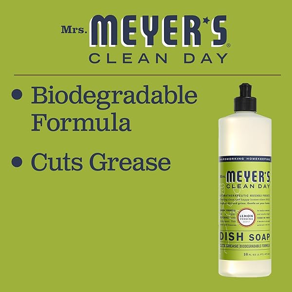 MRS. MEYER’S CLEAN DAY LIQUID DISH SOAP, LEMON VERBENA, 16 FL. OZ