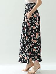 DOUBLJU Casual High Waisted Maxi Skirts with Pocket
