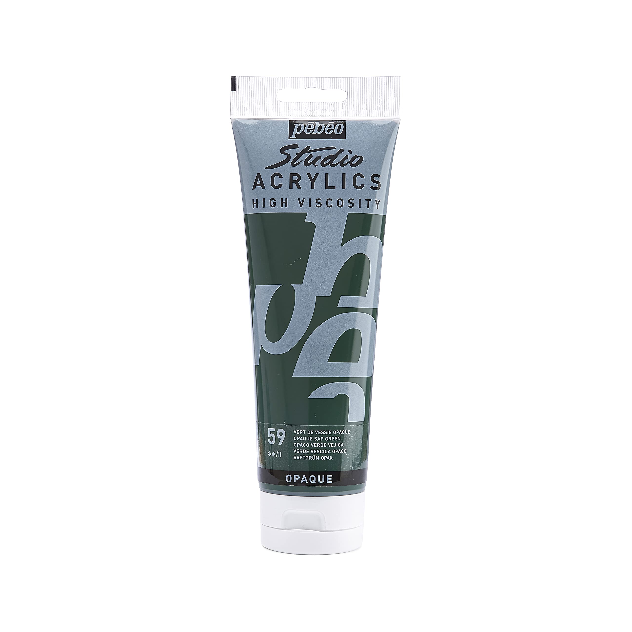 Pébéo 169-059 - Studio Acrylics Fine Acrylic - Acrylic Paint - Green Acrylic - Opaque Sap Green, 250 ml — image 1