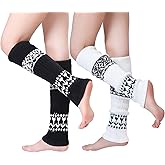 SISOSOCK Leg Warmers for Women Winter Warm Knitted Knee High Boot Socks 80s for Party 1-3 Pairs