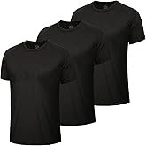 3 Pack Workout Mens Shirts - Quick Dry Causal Moisture Wicking Work Gym Athletic Short Sleeve for Running Sport Lounge