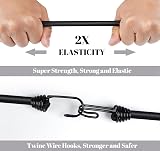 Binswloo 4 x 40 inch Bungee Cords with Hooks 1 m All Black Heavy Duty view 3