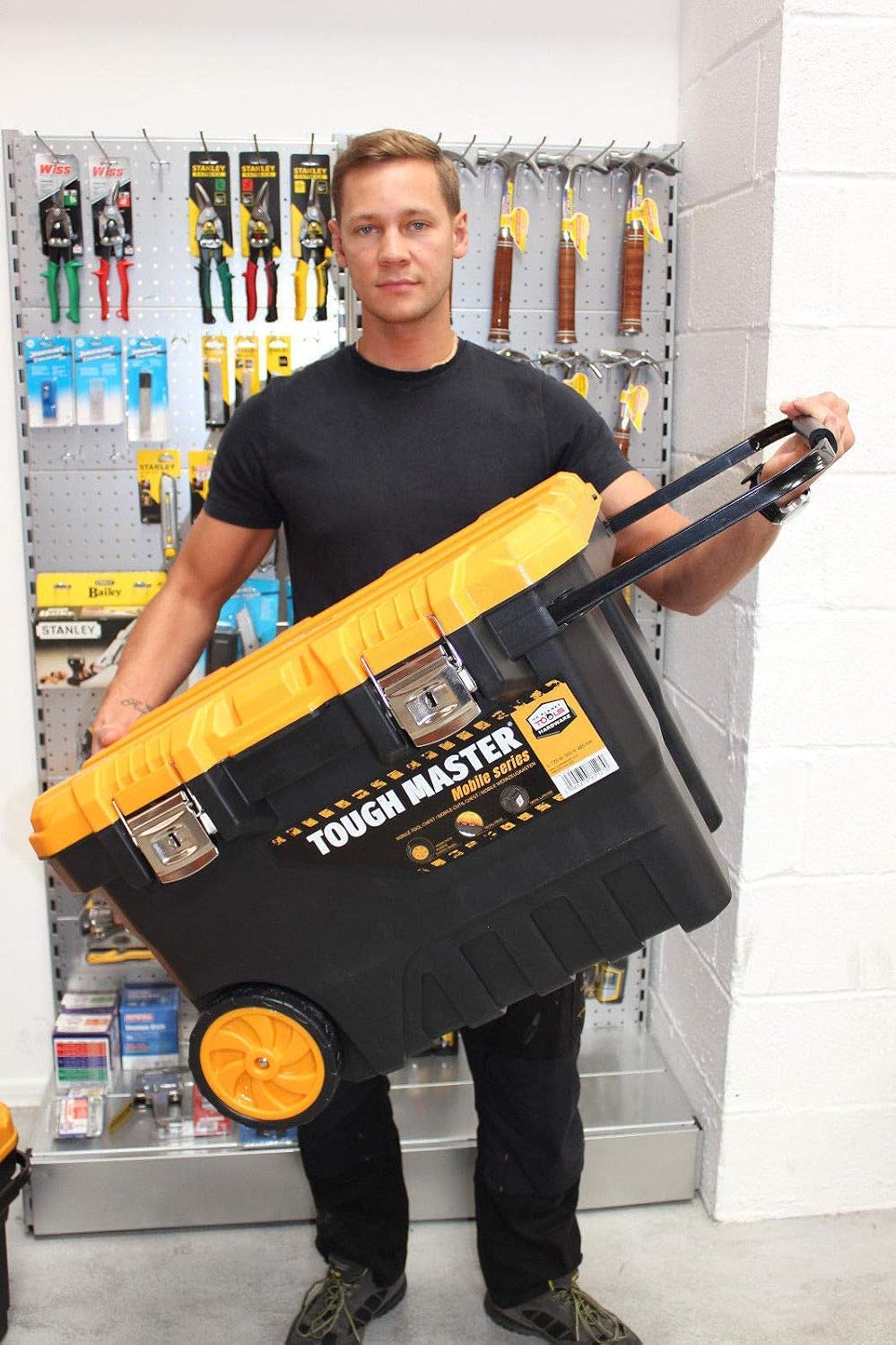 Tough Master Professional Extra Large Mobile Tool Box Chest 28'' / 72cm on Wheels with Tote Tray Handle for Big Power Tools (Wheeled Tool Box) - Image 3