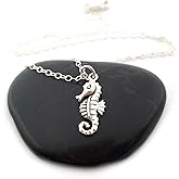 Seahorse Charm Necklace - Sterling Silver Jewelry