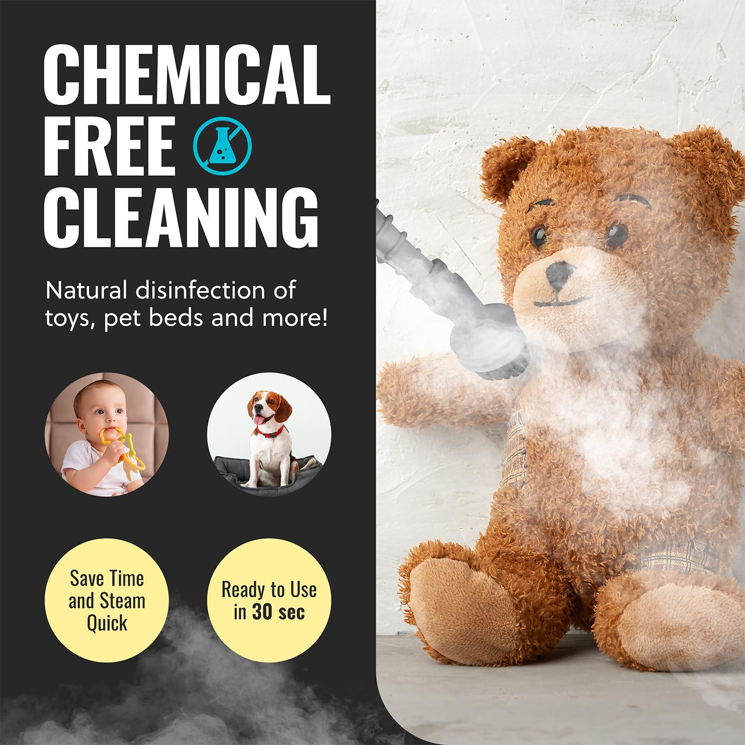 Steam Mop Cleaner 10in1 with Convenient Detachable Handheld Unit