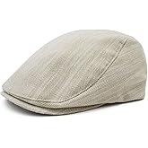 Newsboy Cap for Men Linen Flat Cap Herringbone Breathable Summer Hats for Men Ivy Gatsby Hat