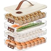 WUWEOT 4-layer Food Storage Container, Refrigerator Organizer Bin, Plastic Sugar Cookies Storage Box Case, Portable Dumpling Keeper with Lid for Snack, Fruit, Vegetables, Meat, Sandwiches, Wontons