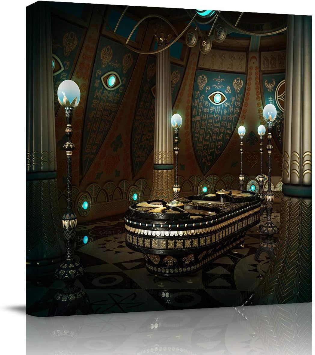 Amazon Com Canvas Prints Wall Art Magic Castle Kistvaen Giclee Print Vintage Oil Painting Wrapped Stretched Wooden Ready To Hang 8x8in Posters Prints