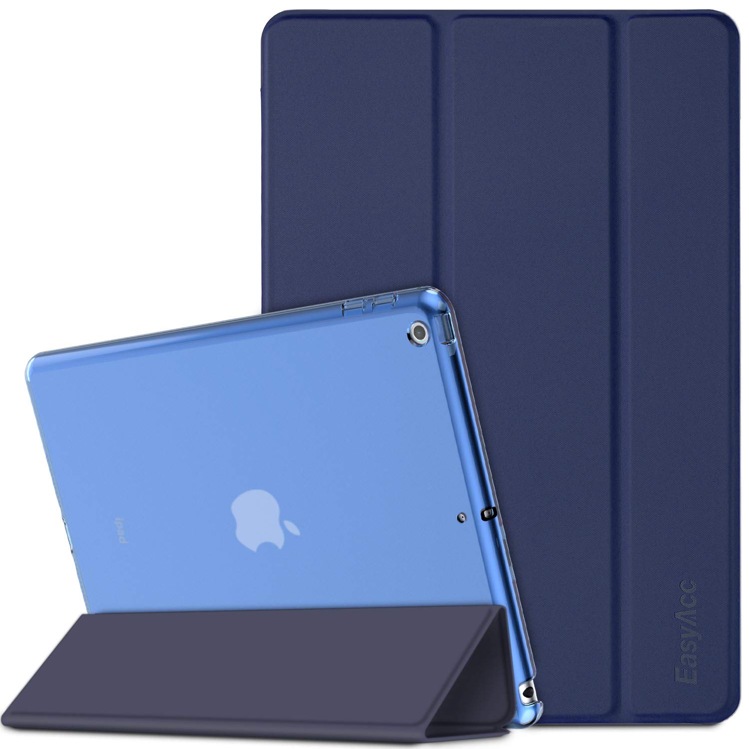 EasyAccCase Compatible with iPad 9.7 2018 / iPad 6th Generation/iPad 2017 / iPad 5th Generation, smart case with Stand Ultra Thin Translucent Matt Back Cover Auto Wake Up/Sleep Function, Dark BlueGlobal Recycled StandardGlobal Recycled StandardGlobal Recycled Standard