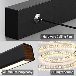 70" LED Linear Pendant Light Fixtures, 25W Dimmable