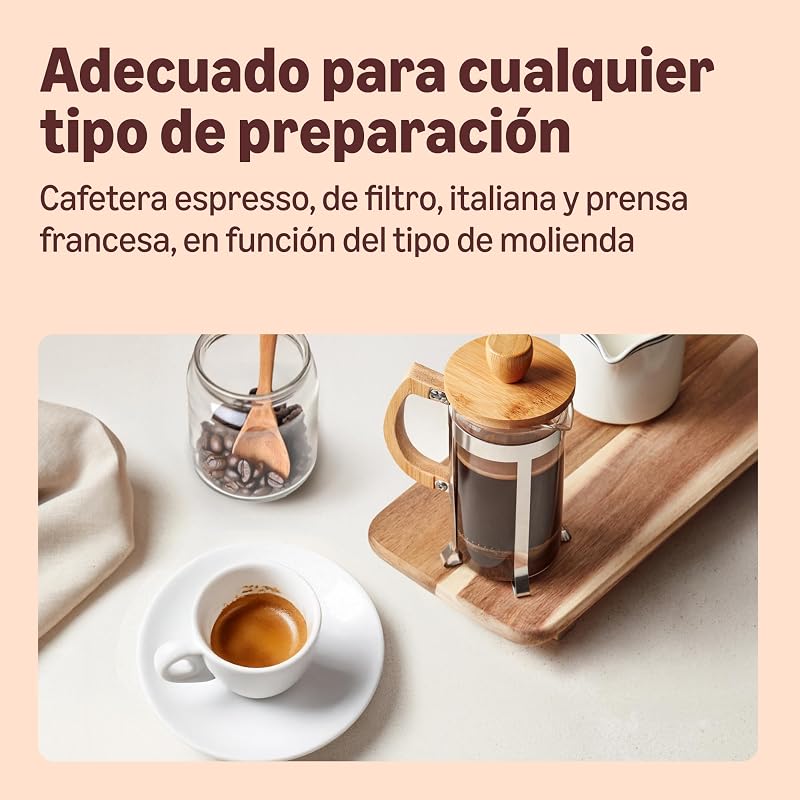 - Café en grano Natural Espresso crema, tueste claro,- Certificado Rainforest Alliance, 500 g (Paquete de 2)