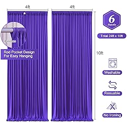 Purple Backdrop Curtains 6 Panels-Wrinkle-Free