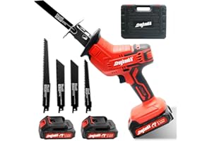 DOGTOOTH 21V MAX Cordless Saber Reciprocating Saw Set or Wood & Metal Cutting, Compatible with Makita 18V Battery, 4*Tool-Free Blades, 2*Li-ion Batteries, Charger (Compact - One-Handed Operation)