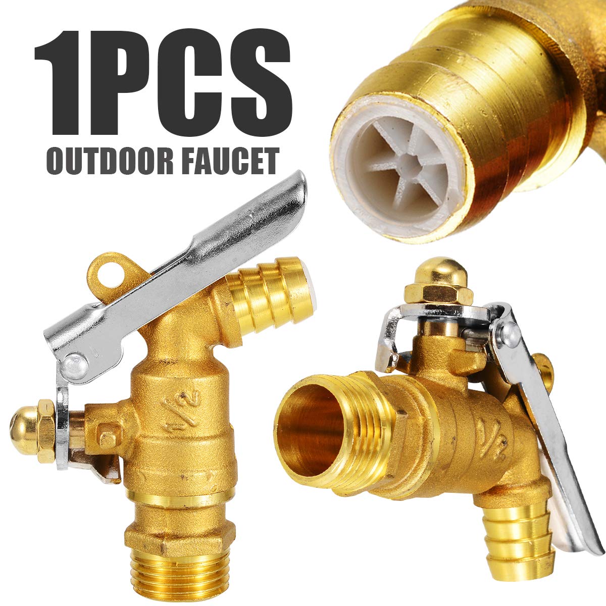 Generic 12inch 2cm Thread Diameter Water Tap Locked Brass Faucet