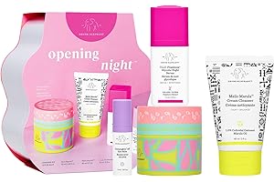 Drunk Elephant Opening Night Kit - Bora Barrier Cream (50ml/1.69 fl oz), Mello Marula Cream Cleanser (60ml/2 fl oz), TLC Framboos Glycolic Night Serum (15ml/.5 oz), Ceramighty Cream (5ml/.16 fl oz)