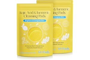 MXCZBSM Turmeric Cleansing Pads Kojic Acid Turmeric Cleansing Pads, Face Turmeric & Kojic Acid Pads for Dark Spots, Glow Up Acne Scars, Unclog Pores, Enriched Vitamin C,Gentle & Non-Irritating