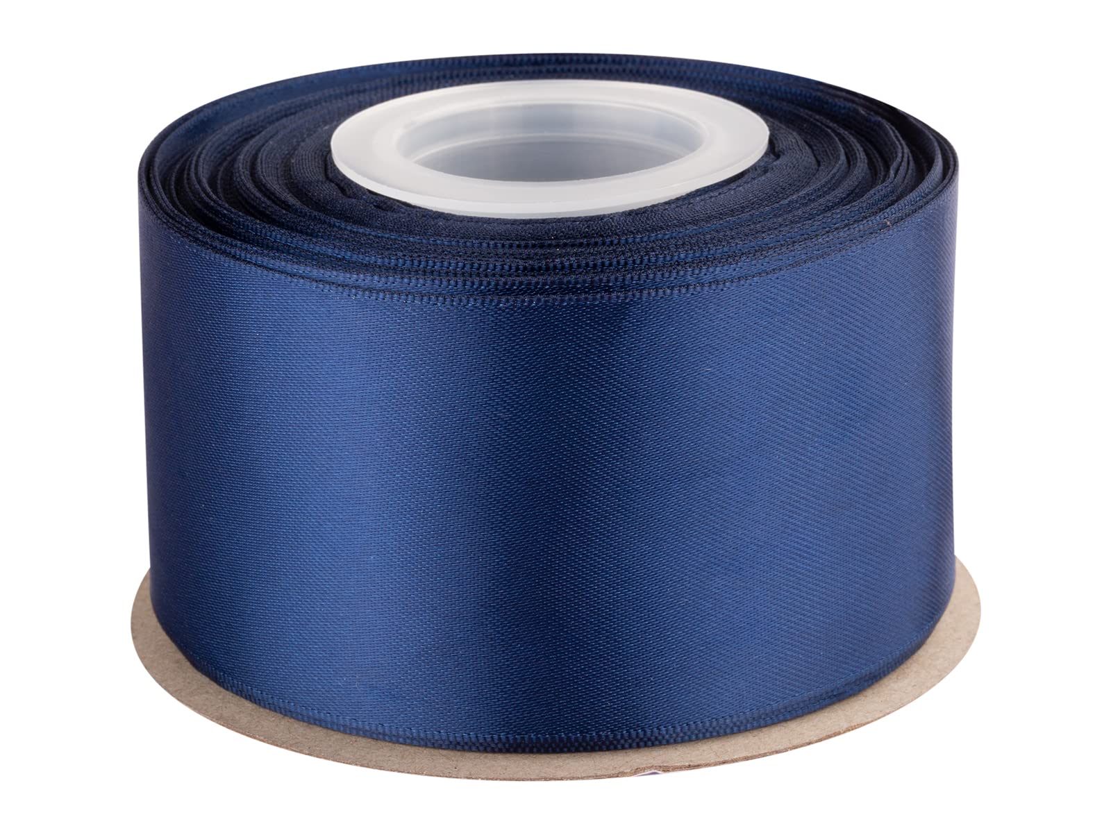 Double Faced Satin Ribbon, 50mm X 22M, Solid Polyester Craft Ribbon, Perfect for Gift Wrapping, Crafts, Wedding Party Ceremony Decoration, Floral Arrangement, Sewing (Navy)
