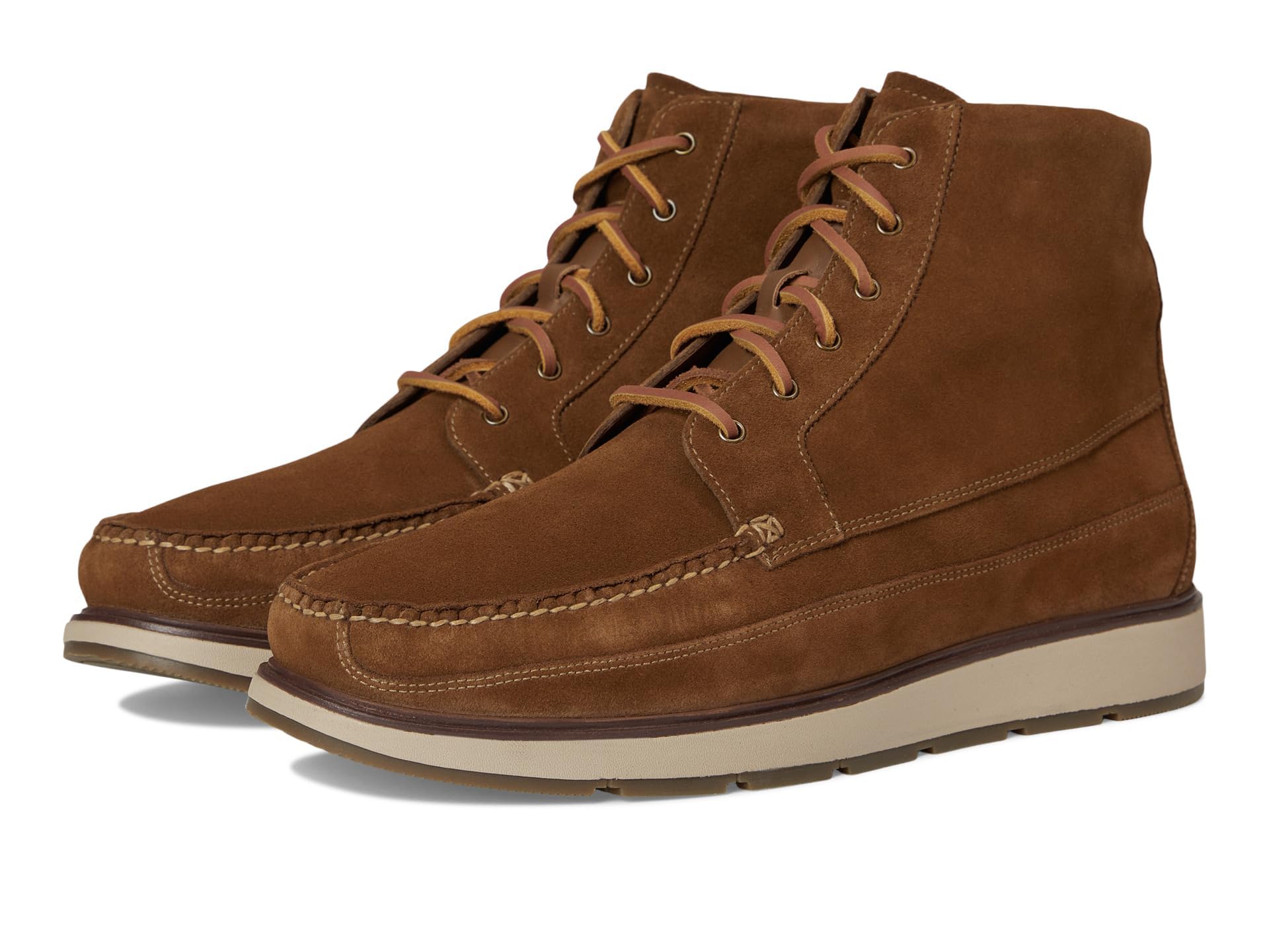 Cole Haan Men’s Muir Moc Tall Boots, Spiced Brown Suede/Oat Wp, 8.5-M US