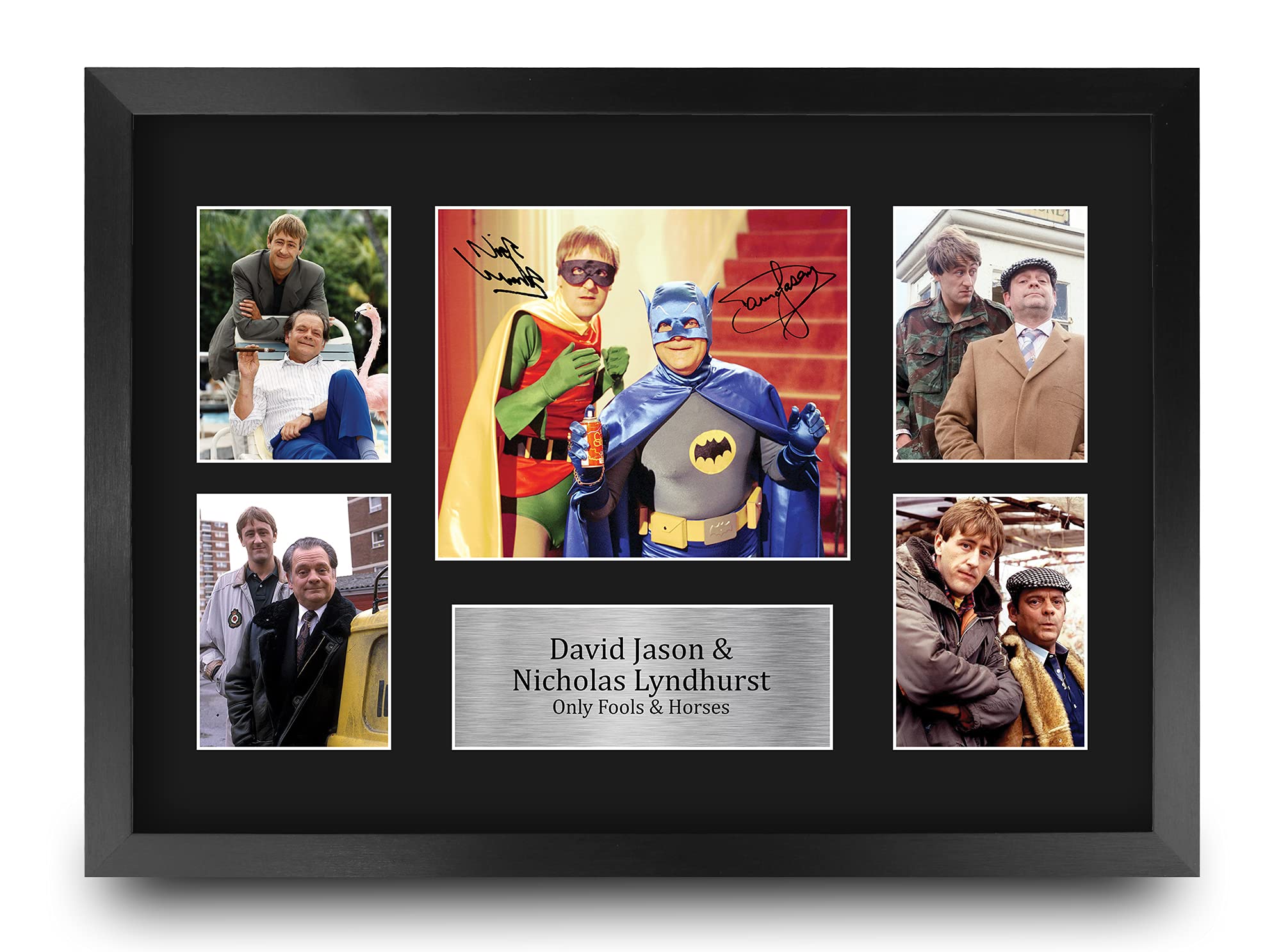 HWC Trading FR A3 David Jason & Nicholas Lyndhurst Only Fools & Horses Del Boy & Rodney Gifts Printed Signed Autograph Picture for TV Show Fans - A3 Framed