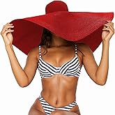 Tinkeep Oversized Beach Straw Hats for Women Extra Large Wide Brim Beach Hat Foldable Roll up Floppy Sun Hat