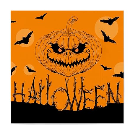 Tovaglioli Di Carta Di Halloween Con Disegno Di Zucca 33 X