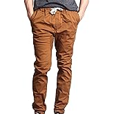 G-Style USA Mens Slant-Pocket Skinny Joggers - Dark Wheat - 3X-Large