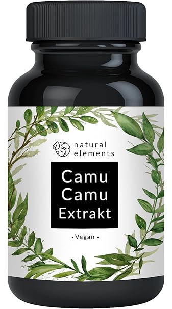 Camu-Camu Kapseln - Natürliches Vitamin C - Vergleichssieger 2018* - 120 vegane Kapseln im 4 Monatsvorrat - Ohne unerwünschte