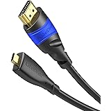 KabelDirekt High-Speed - Cable micro HDMI FLEX-Series (Conector Tipo A a Conector Tipo D, HDMI 2.0a/b (2.0/ 1.4a), 4K Ultra HD, 3D, Ethernet, ARC, HDR) 2 m, color Negro-Azul