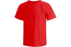Somaibo Boys Rash Guard Shirts Short Sleeve Quick Dry Swim Shirts UPF 50+ for Kids Athletic