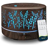 Diffusers for Essential Oils Large Room 600ml,Essential Oil Diffusers for Home with R/C,Cool Mist Humidifier,7 Colors Lights &amp; 3 Mist Mode Waterless Auto Off for Office