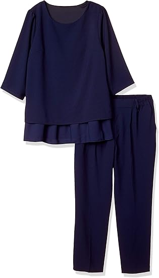 Amazon セシール カジュアルドレス プランプ 大きいサイズ レース使い チュニック パンツ カジュアルドレス2点セット レディース Aq 732 パンツスーツ 通販