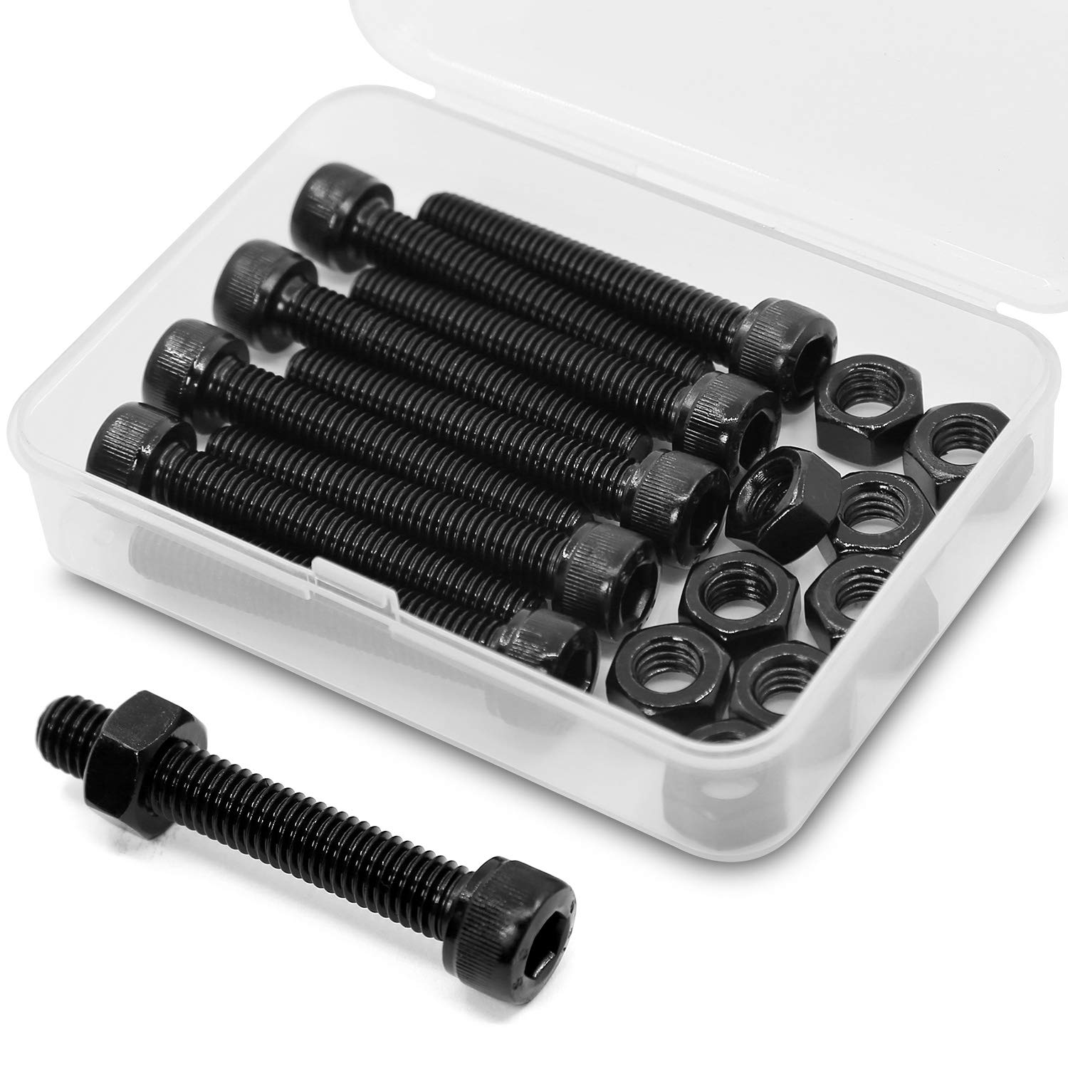 M8 x 50mm 10PCS Socket Head Cap Screws Bolts and Nuts Set 12.9 Grade Alloy Steel Allen Socket Drive