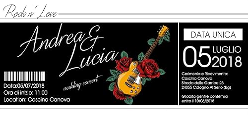 Partecipazioni Matrimonio Personalizzate Inviti Nozze Biglietto Concerto 10 Pz Amazon It Handmade