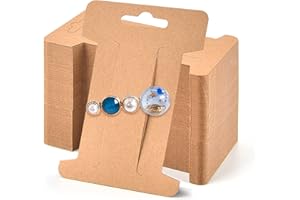 Mototo 200 PCS Hair Clip Bow Display Cards Hair Barrettes Jewelry Display Holder Rectangle Paper Cardboard for Hair Accessories Display and Organizing, 4 x 2-1/2 Inches (Brown)