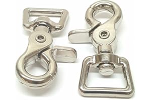 3/4" Scissor Swivel Trigger Snaps for Reins, Leashes, and More (2 Pack) Nickel Plated Durable Hardware